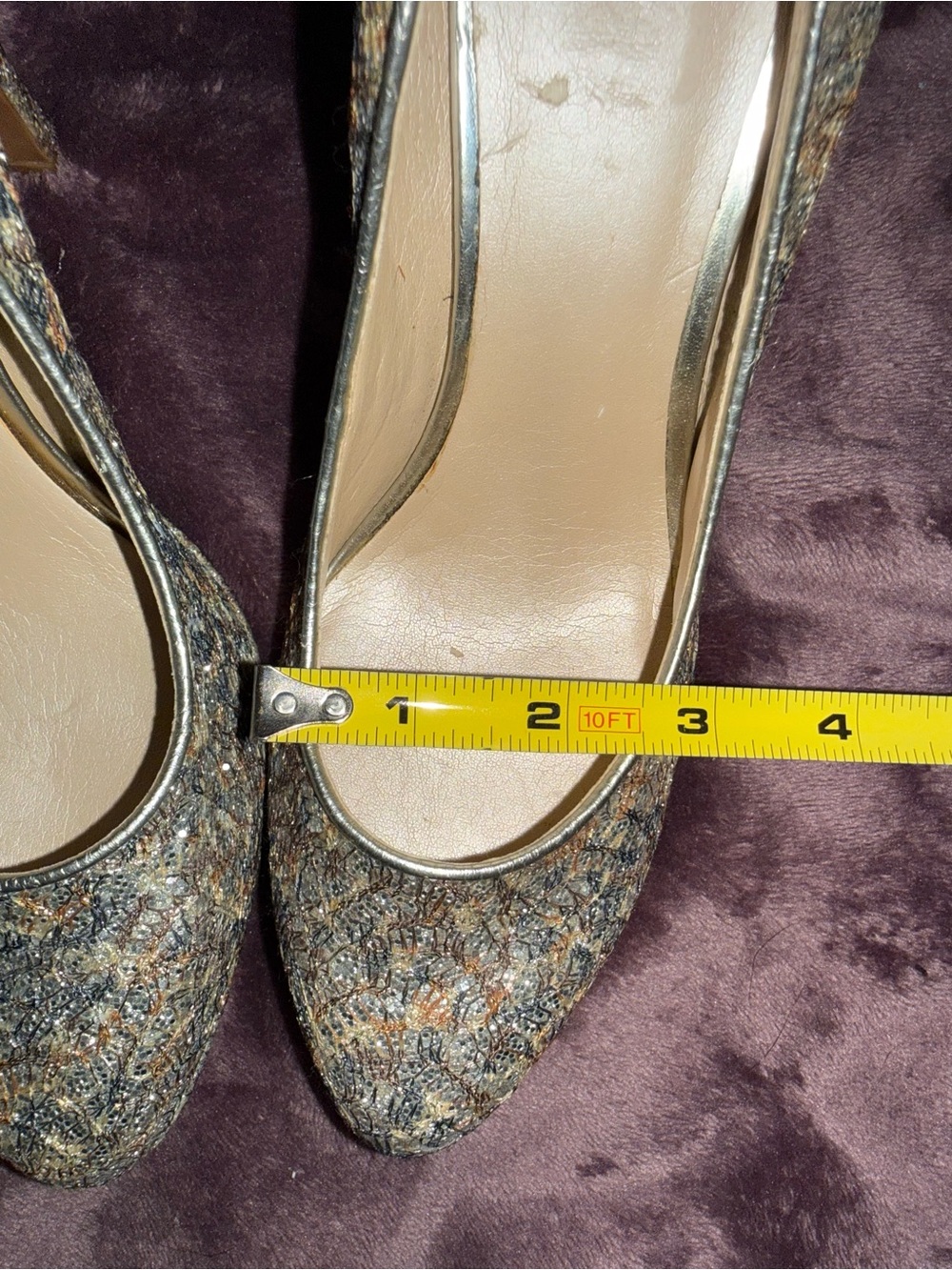 Ladies Nine West Multicolor Glitter High Heel Pumps - Size 9.5. - Picture 6 of 8